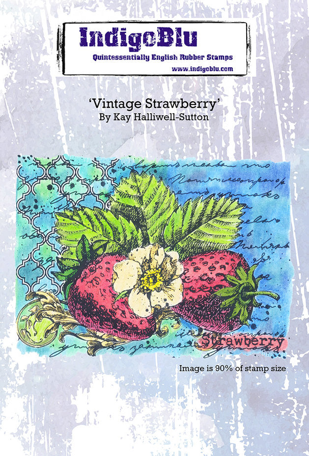 IndigoBlu - Cling Mounted Stamp - A6 - Vintage Strawberry