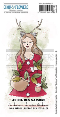 Chou & Flowers - White Rubber Stamps - The Girl of the Woods