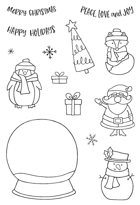 Jane's Doodles -  Clear Stamp Set - A6 - Snow Globe