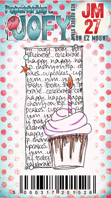 PaperArtsy - JOFY MINI 27 Birthday Cupcake - Rubber Cling Mounted Stamp Set