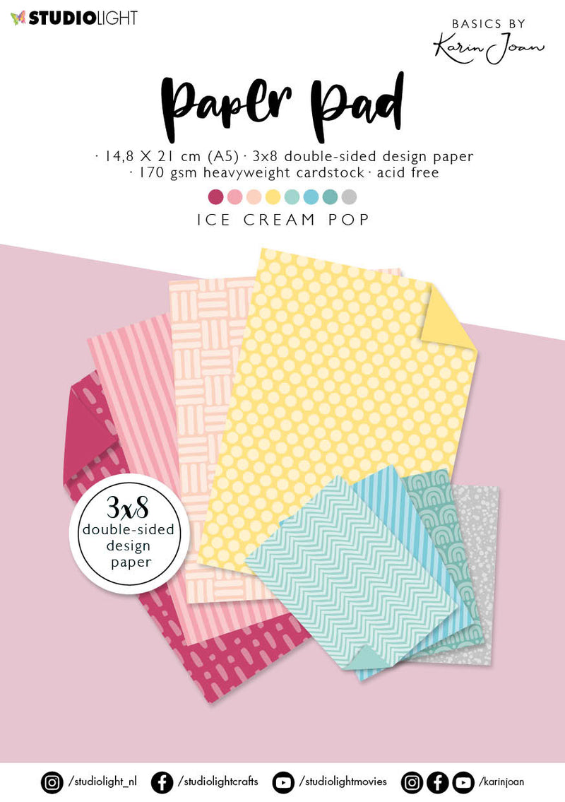 Studio Light - Karin Joan - Mixed Paper Pad - Ice Cream Pop - PP08