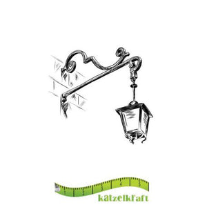 Katzelkraft - SOLO091 - Unmounted Red Rubber Stamp - Wall Lantern