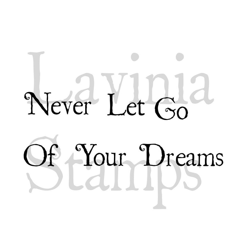 Lavinia - Clear Polymer Stamp - Sentiment - Never Let Go Of Your Dreams
