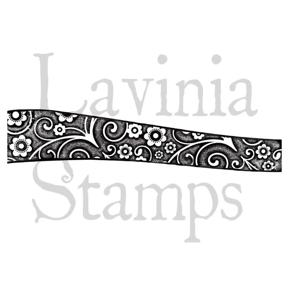 Lavinia - Hill Floral Border Stamp - Clear Polymer Stamp