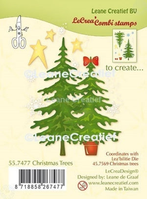 Leane Creatief - Clear Stamp Set - Christmas Trees