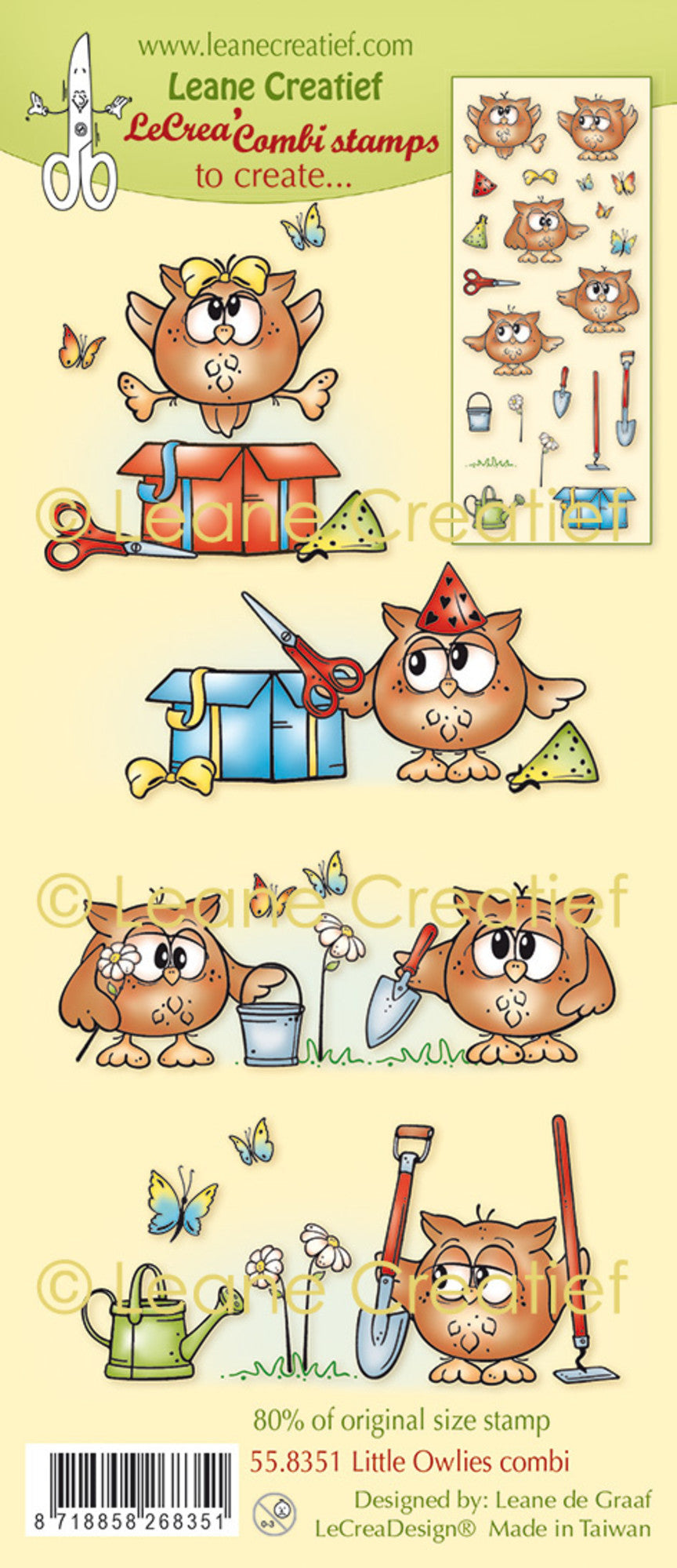 Leane Creatief - Clear Stamp Set - Little Owlies