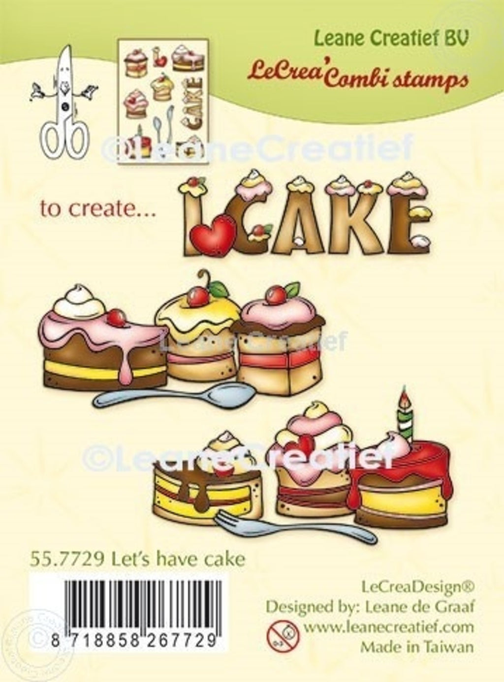Leane Creatief - Clear Stamp Set - Let's Have Cake