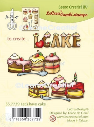 Leane Creatief - Clear Stamp Set - Let's Have Cake