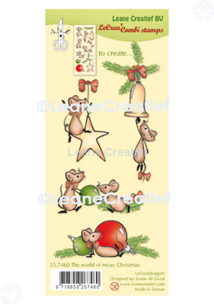 Leane Creatief - Clear Stamp Set - The World of Mice: Christmas