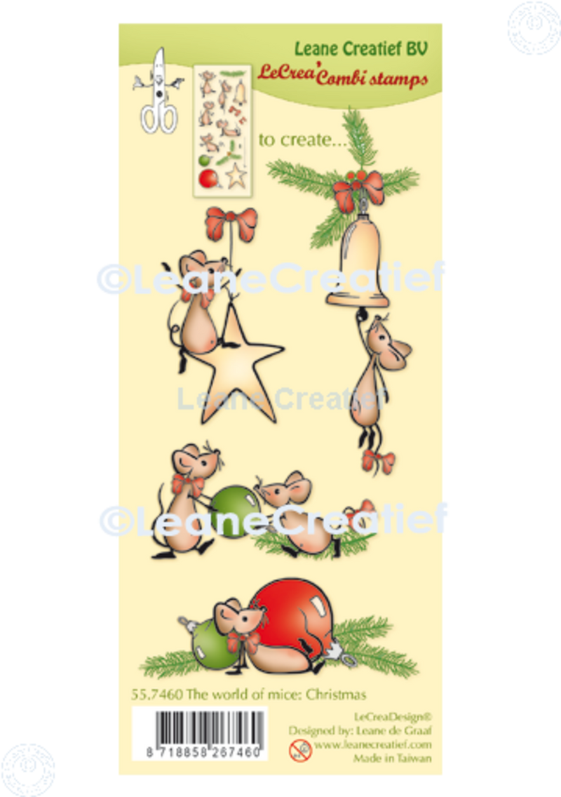 Leane Creatief - Clear Stamp Set - The World of Mice: Christmas