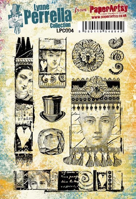 PaperArtsy - Lynne Perrella 04 - Rubber Cling Mounted Stamp Set