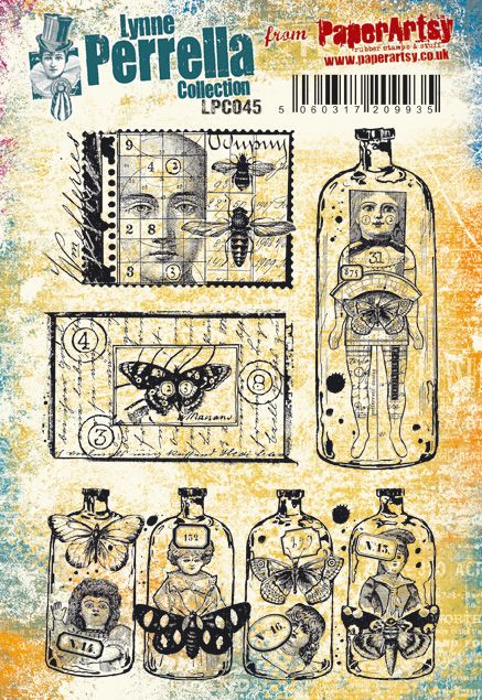 PaperArtsy - Lynne Perrella 45 - Rubber Cling Mounted Stamp Set