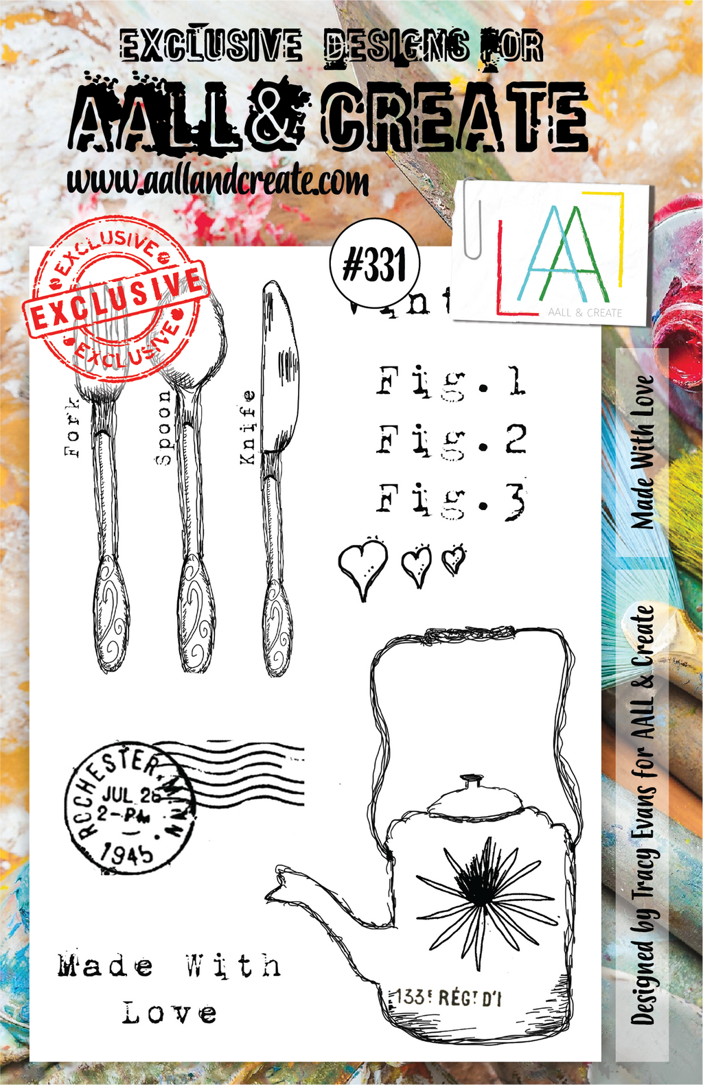 AALL & Create - A5 - Clear Stamps - 331 - Made With Love - Tracy Evans