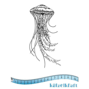 Katzelkraft - SOLO098 - Unmounted Red Rubber Stamp Set - Jellyfish