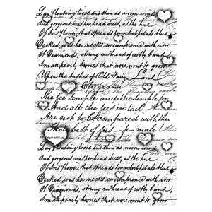 Lavinia - Clear Polymer Stamp - Background Script with Hearts