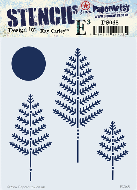 PaperArtsy - Stencil - Kay Carley PS068 - Christmas Trees