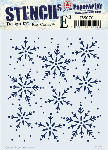 PaperArtsy - Stencil - Kay Carley PS070 - Snowflakes