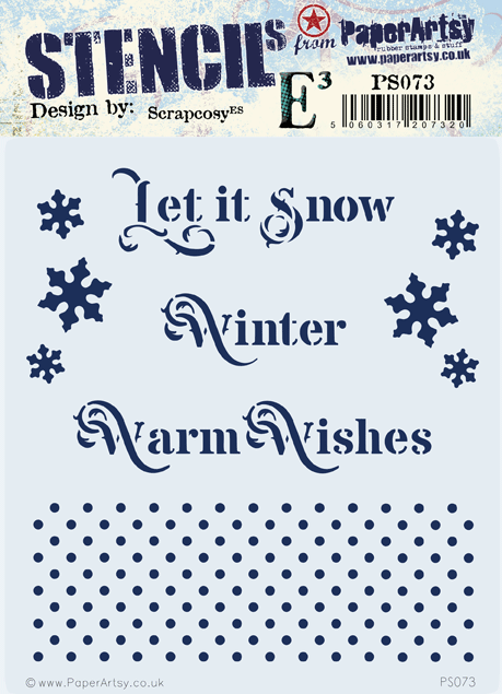 PaperArtsy - Stencil - Scrapcosy PS073 - Let it Snow
