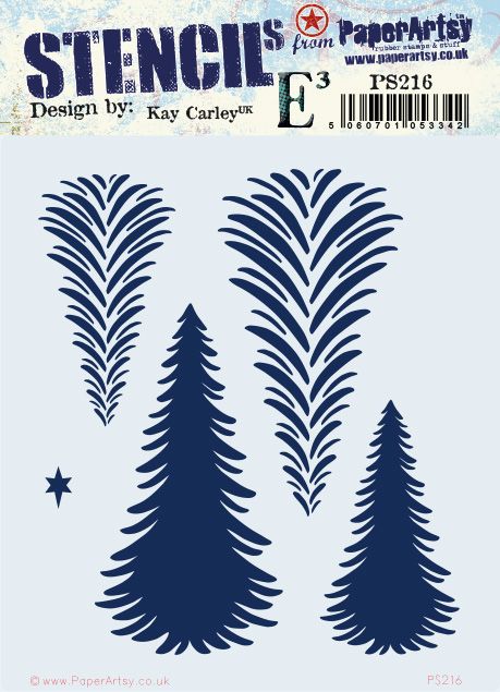 PaperArtsy - Stencil - Kay Carley PS216- Trees