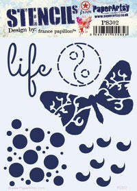 PaperArtsy - Stencil - France Papillon - PS302