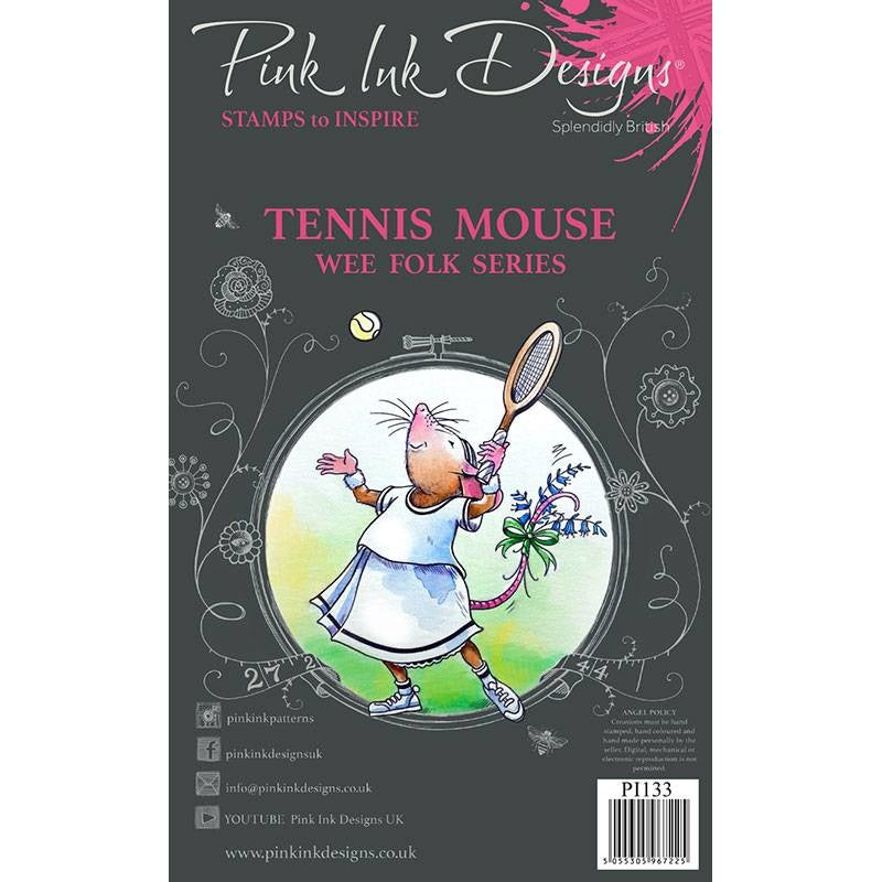Pink Ink Designs - Clear Photopolymer Stamps - A7 - Tennis Mouse