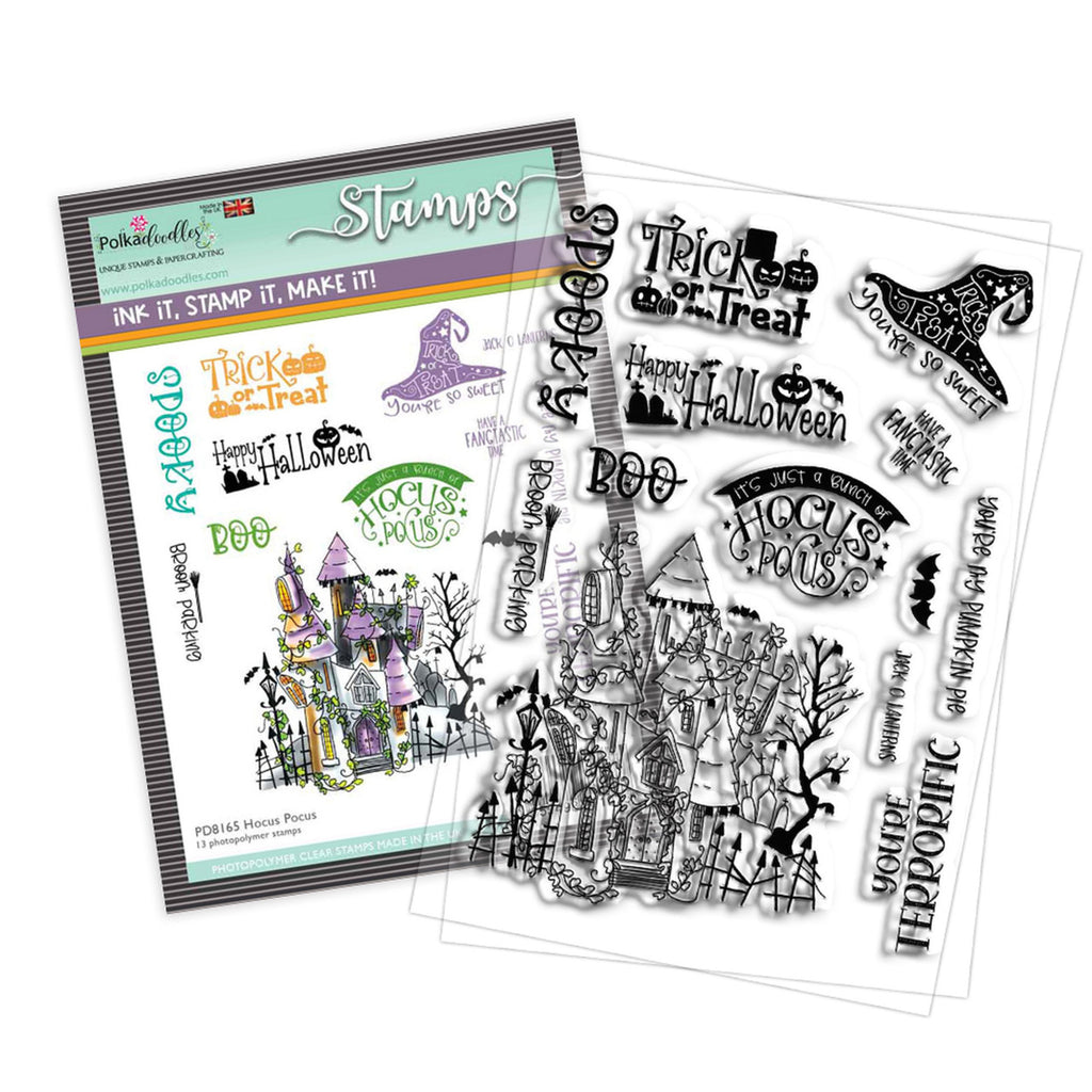Polkadoodles - Clear Polymer Stamp Set - A6 - Hocus Pocus