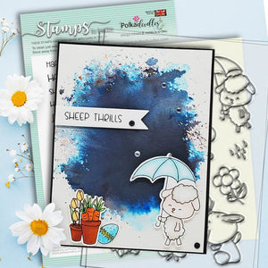 Polkadoodles - Clear Polymer Stamp Set - A6 - Spring Showers