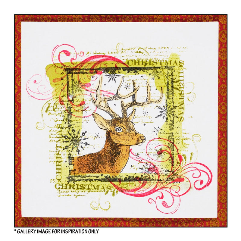 Crafty Individuals - Unmounted Rubber Stamp - 332 - Snowflake Rudolph - Reindeer