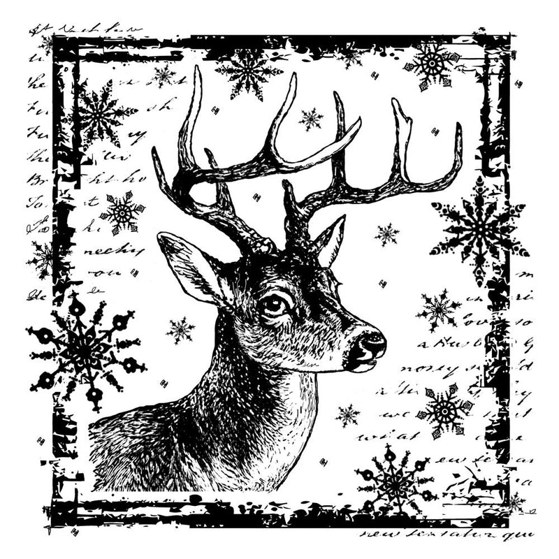 Crafty Individuals - Unmounted Rubber Stamp - 332 - Snowflake Rudolph - Reindeer