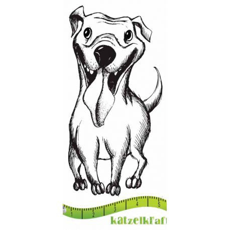 Katzelkraft - SOLO087 - Unmounted Red Rubber Stamp - Bonzy - Dog