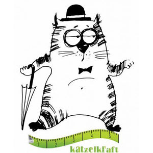 Katzelkraft - SOLO074 - Unmounted Red Rubber Stamp - The Fat Cats 3 - Charlot