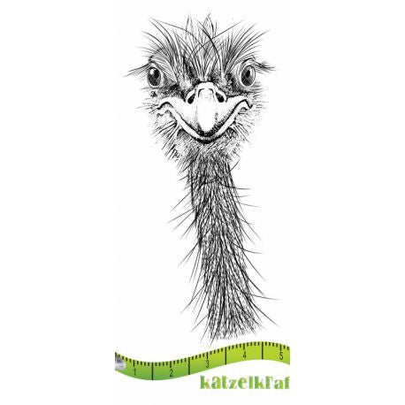 Katzelkraft - SOLO088 - Unmounted Red Rubber Stamp - Ostrich