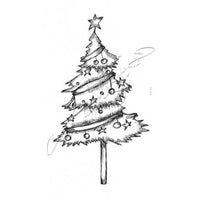 Katzelkraft - SOLO25 - Unmounted Red Rubber Stamp - Sapin - Christmas Tree