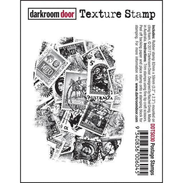 Darkroom Door - Texture - Postage Stamps - Red Rubber Cling Stamp