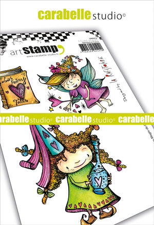 Carabelle Studio - Rubber Cling Stamp Set A6 - 2 Magic Fairies of Love - La Rafistolerie