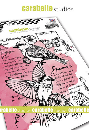 Carabelle Studio - Rubber Cling Stamp A6 - Field Bird 1 - Jen Bishop