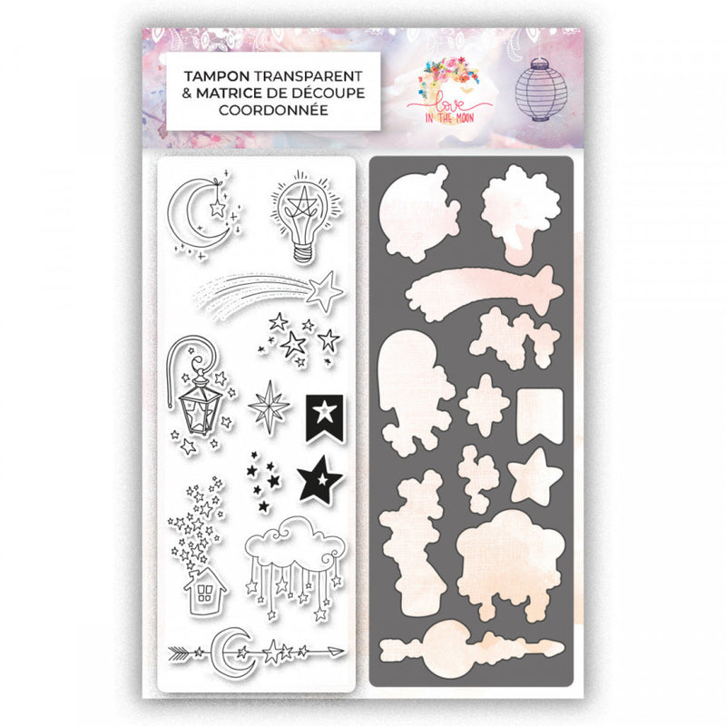 Love in the Moon - A6 - Clear Stamp & Coordinating Dies - Stars