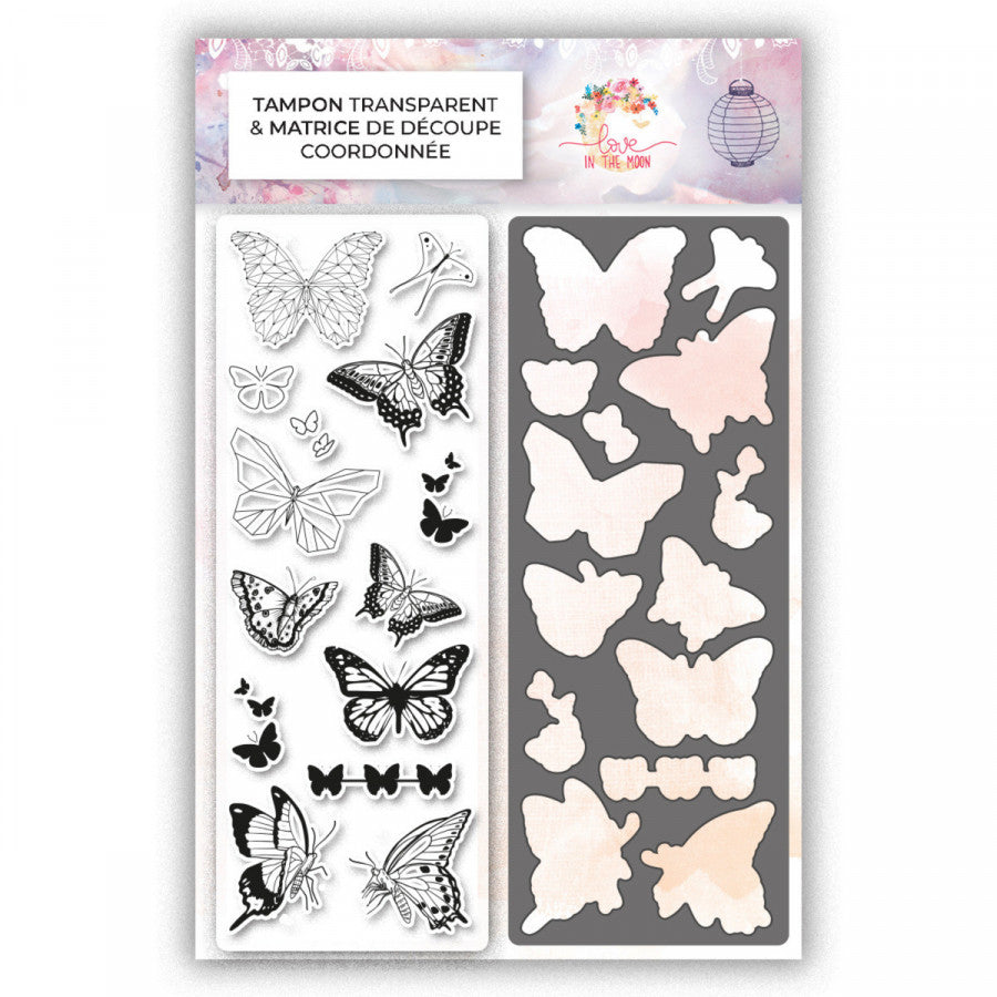 Love in the Moon - A6 - Clear Stamp & Coordinating Dies - Butterflies