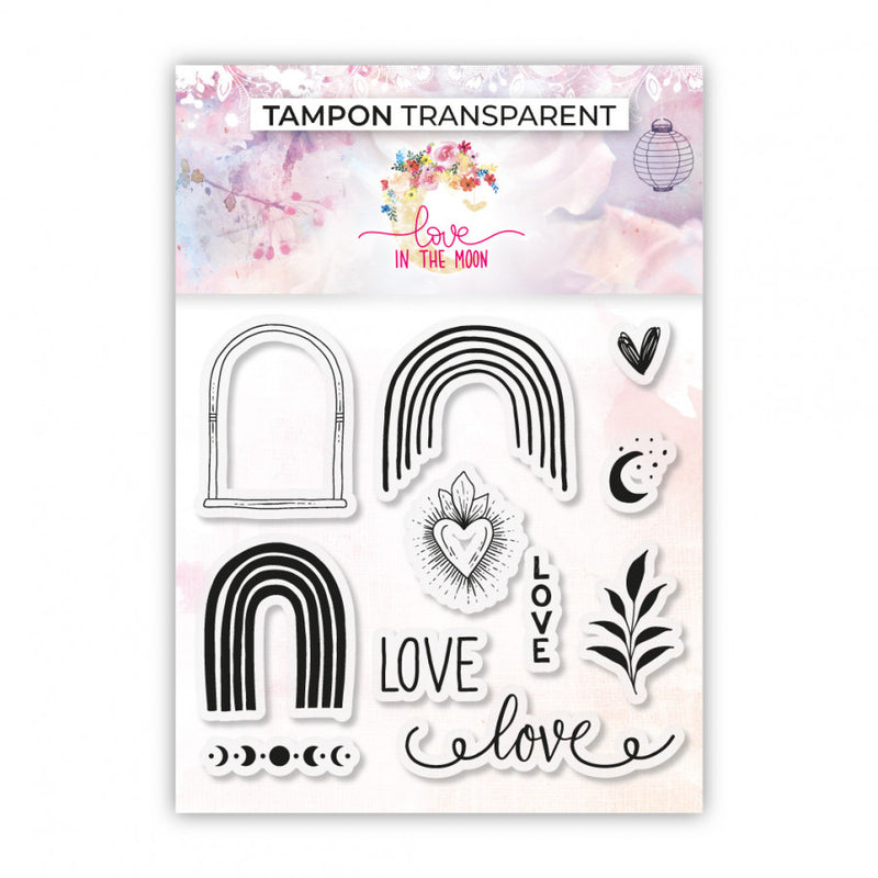 Love in the Moon - Clear Stamps - Rainbow Love