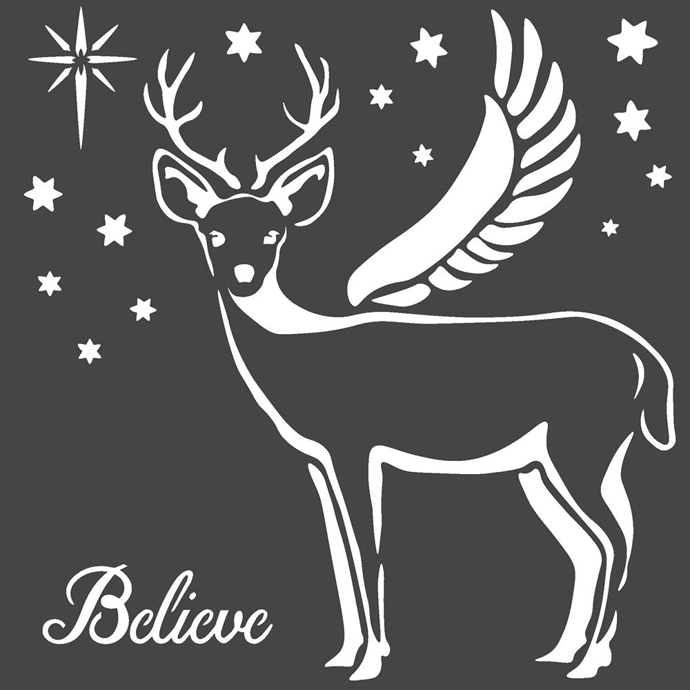 Stamperia - Thick Stencil - White Christmas Deer