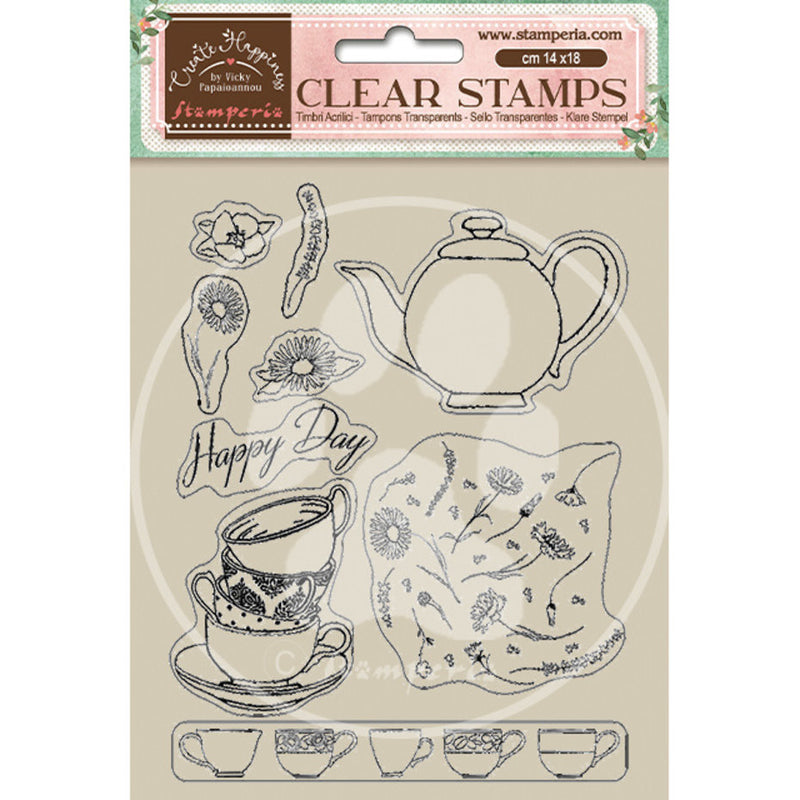 Stamperia - A5 - Clear Stamp Set - Create Happiness - Cups