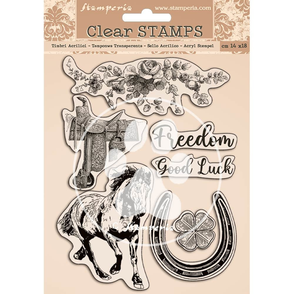 Stamperia - A5 - Clear Stamp Set - Horses