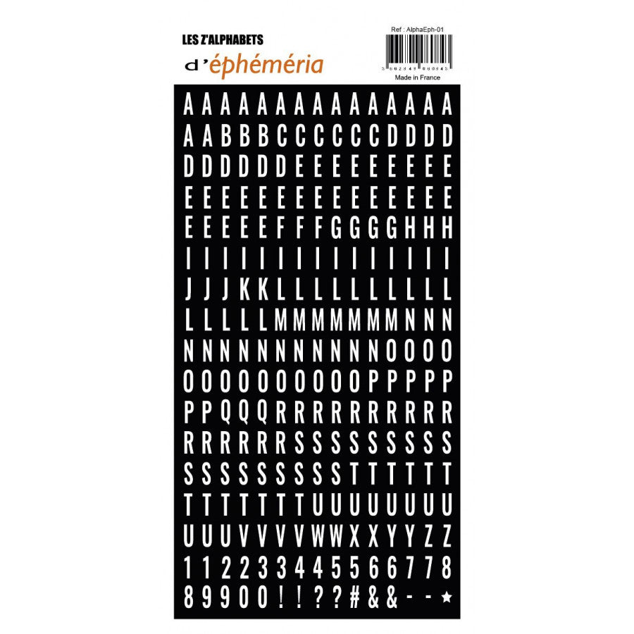 Ephemeria - Alphabet Letter Stickers - Black