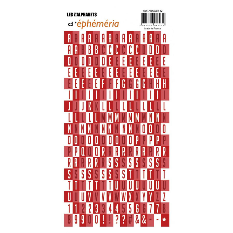 Ephemeria - Alphabet Letter Stickers - Red