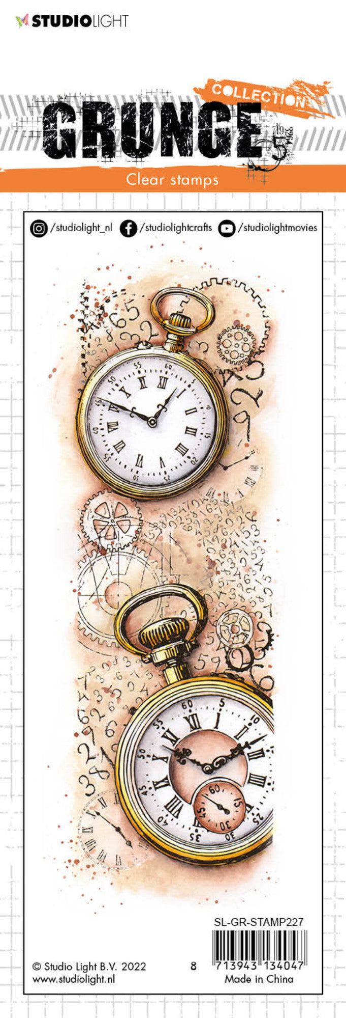 Studio Light - Grunge - Clear Stamp Set - Vintage Clocks