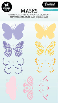 Studio Light - A5 - Stencil/Mask - Essentials - Butterflies