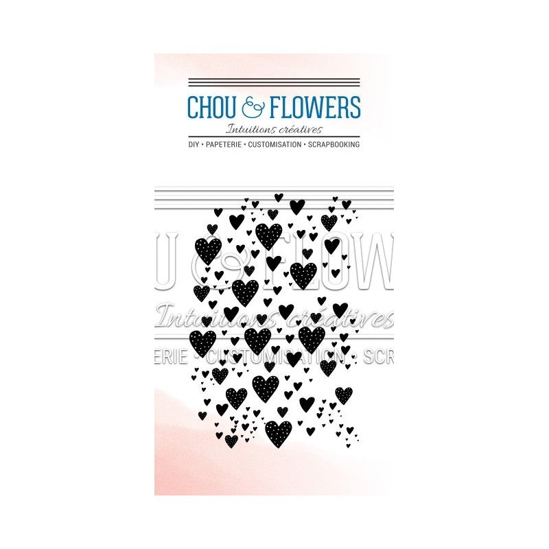 Chou & Flowers - Clear Stamps - Hearts Background