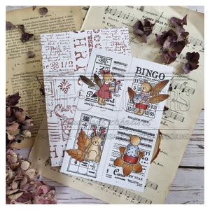 Chou & Flowers - White Rubber Stamp - The Little Bears (discontinued)