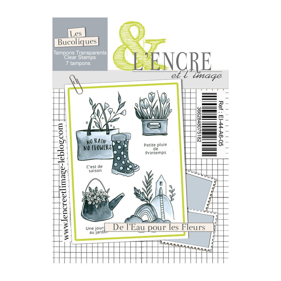 L'Encre et L'Image - A6 - Clear Stamp Set - Spring Showers
