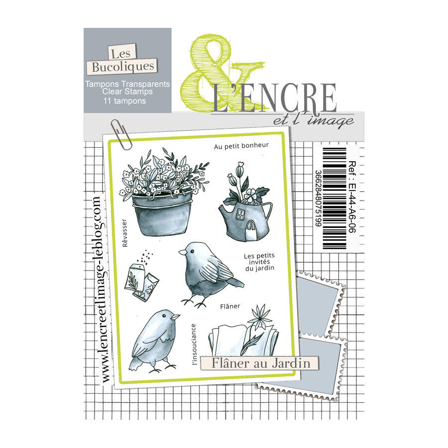 L'Encre et L'Image - A6 - Clear Stamp Set - A Stroll in the Garden